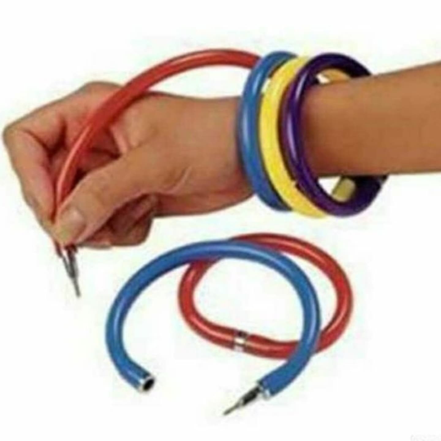 Bolígrafos flexibles en forma de pulsera.
