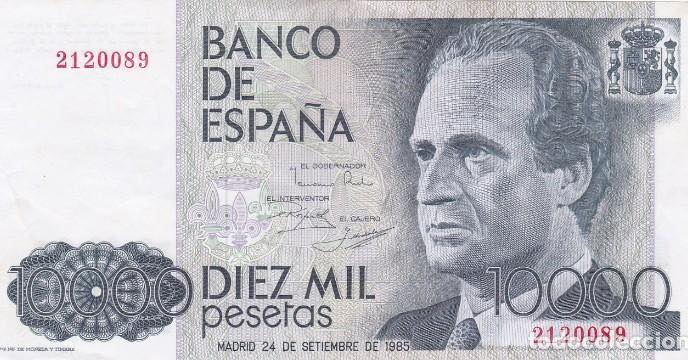 Billete de 10.000 pesetas con el rey.