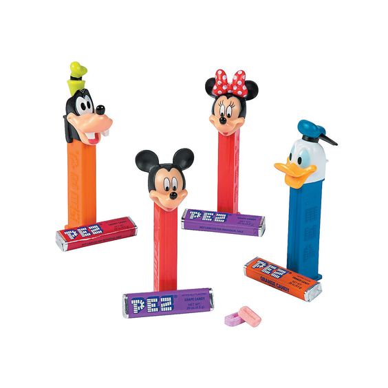Dispensadores de caramelos PEZ de Goofy, Mickey, Minnie y el Pato Donald.