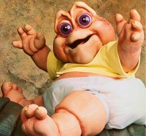 El bebé de la serie Dinosaurios con pañal