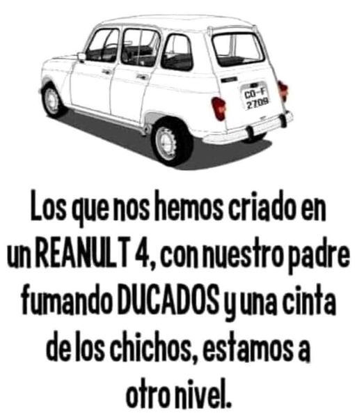 Dibujo de un Renault 4 blanco visto desde atrás.