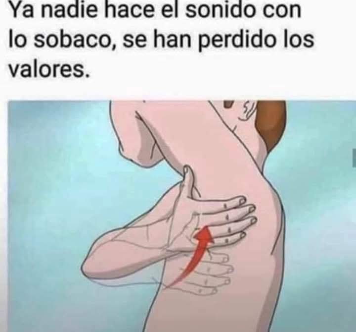 Dibujo de una mano colocada bajo la axila con una flecha roja que indica el movimiento del brazo.