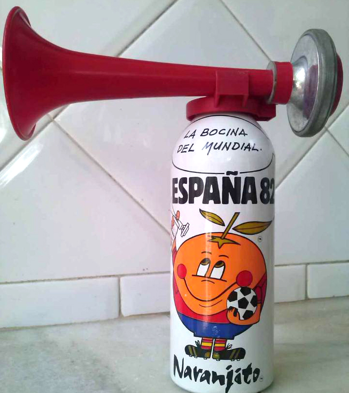Bocina de aire del Mundial España 82 con Naranjito.