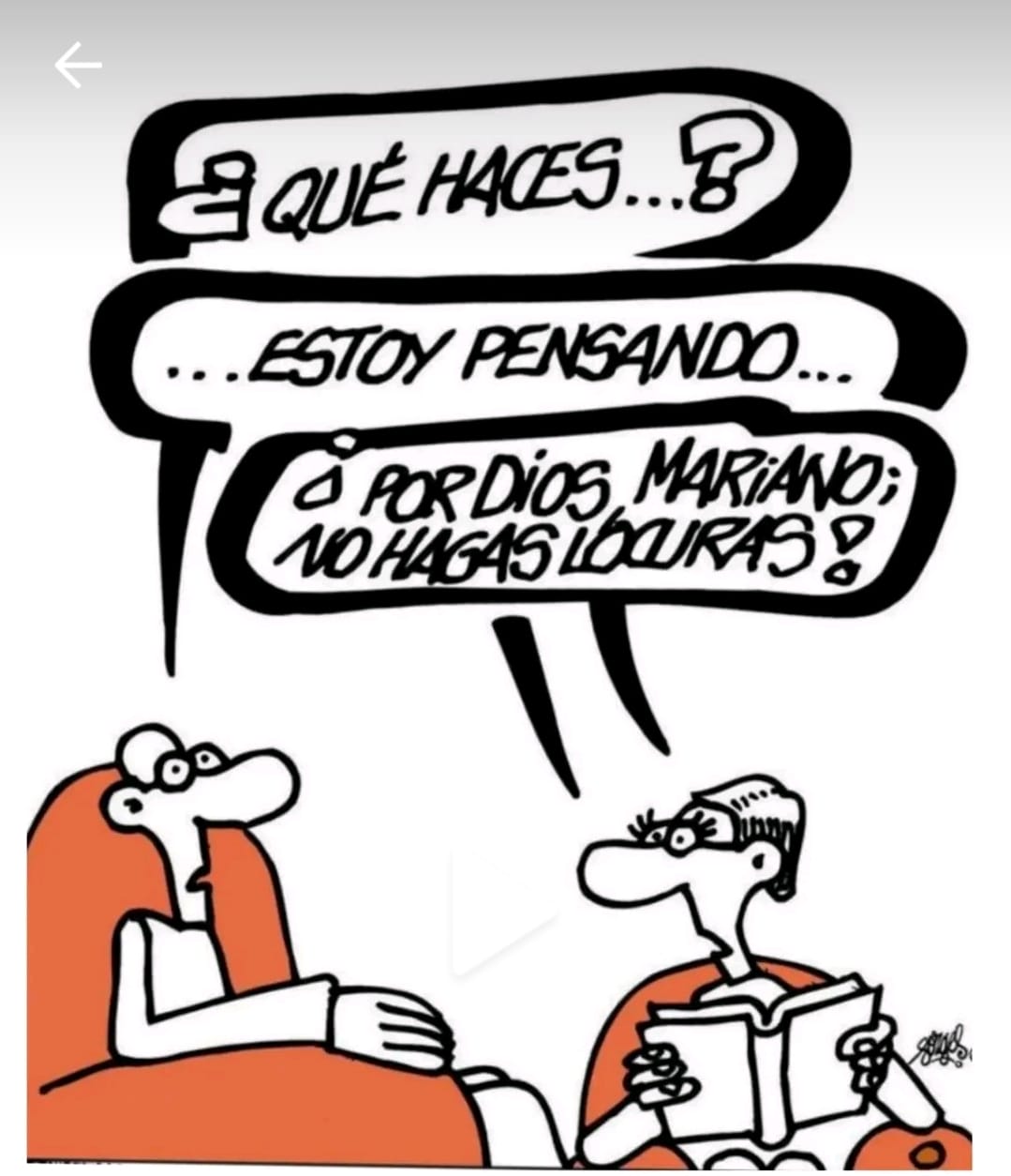 Viñeta de Forges con un matrimonio en el sofá