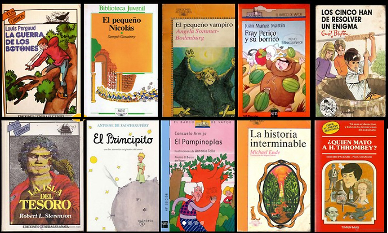 Portadas de diez libros juveniles.