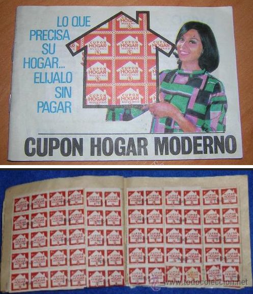 Cartilla de cupones de Hogar Moderno y su anuncio