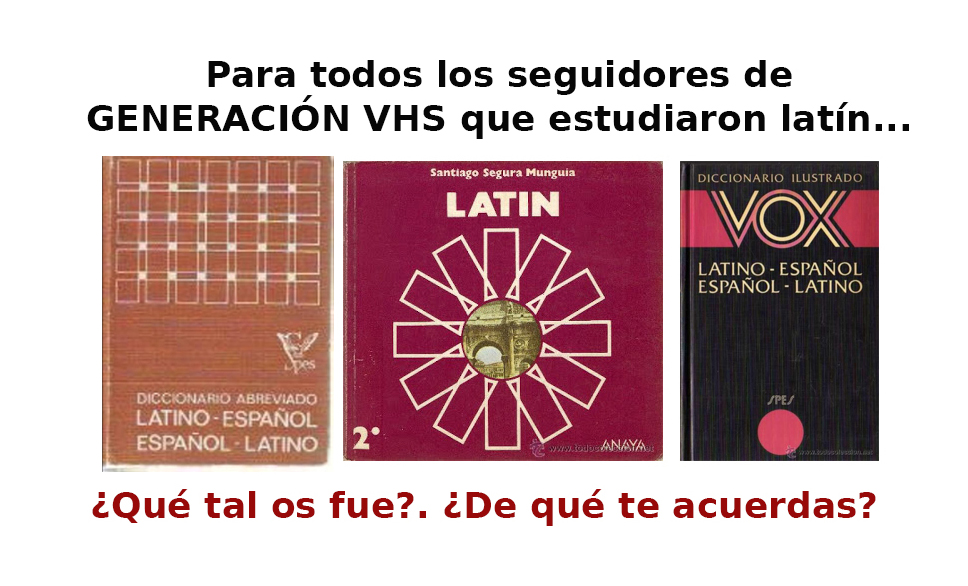 Tres libros antiguos de latín: dos diccionarios latino-español y un libro de texto de Anaya.