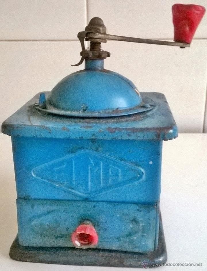Molinillo de café manual azul Elma.