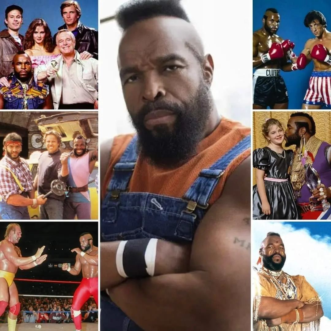 Collage de Mr. T con sus papeles en televisión y cine