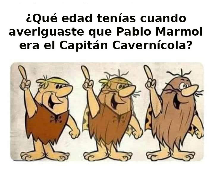 Tres dibujos de Pablo Mármol con cada vez más pelo hasta parecer el Capitán Cavernícola.