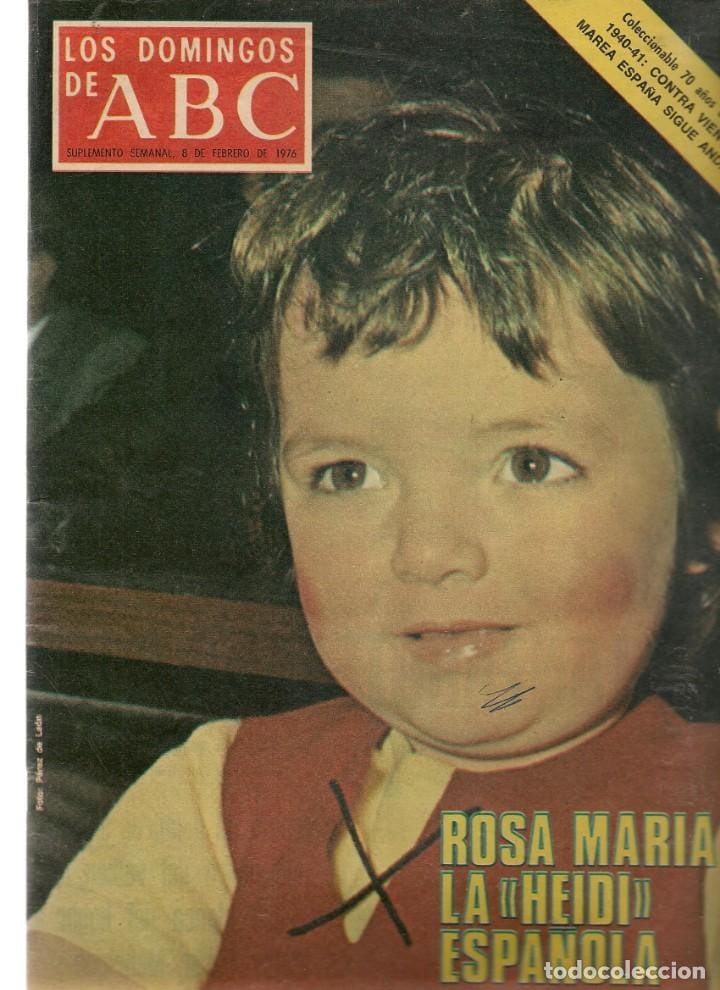 Portada de una revista con la cara de una niña y el título Rosa María la Heidi española