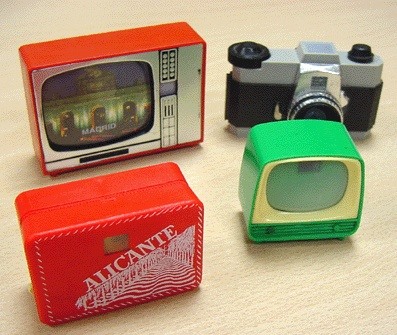 Minitelevisores y minicámaras de recuerdo.
