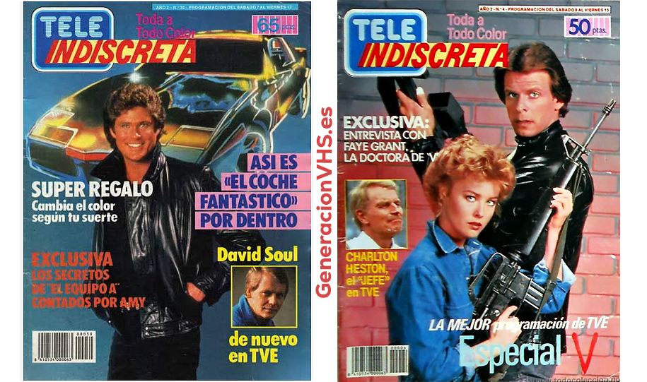 Dos portadas de la revista Tele Indiscreta.
