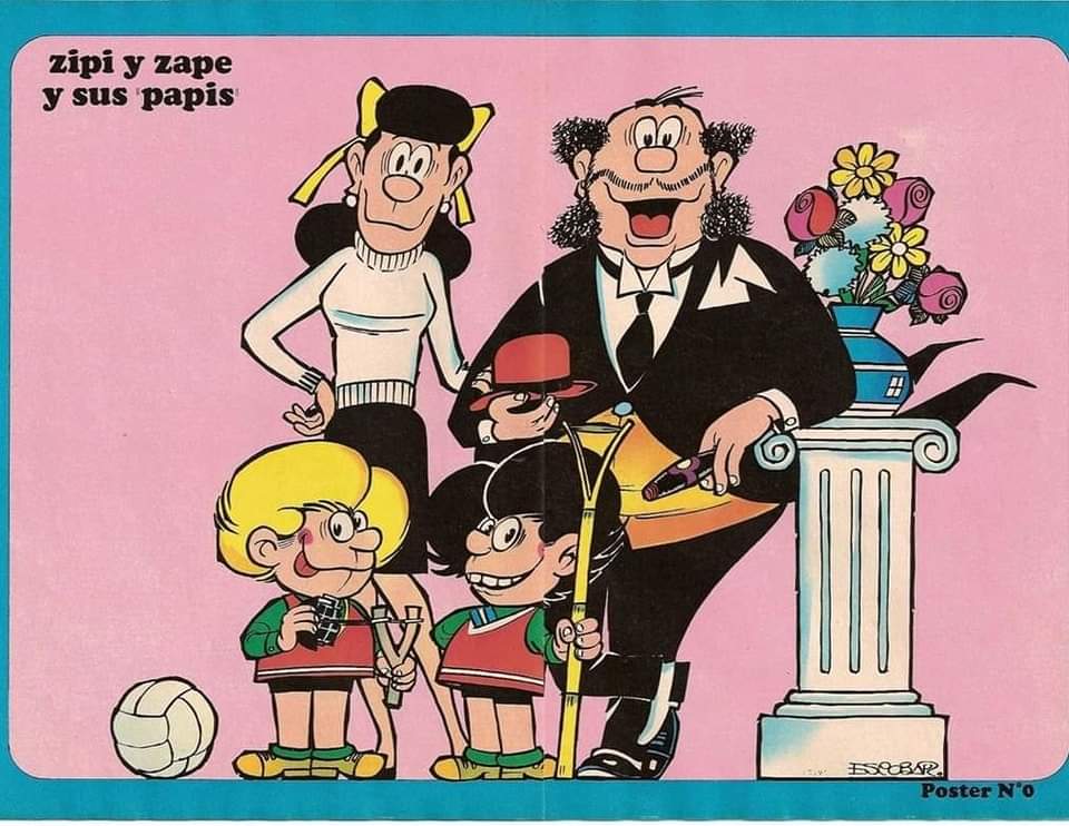 Póster de Zipi y Zape con sus padres